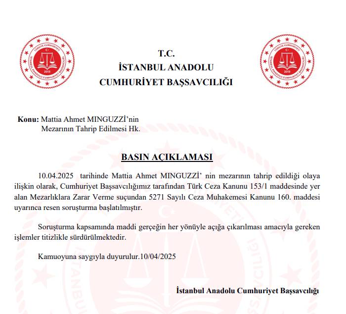 Ahmet Minguzzi'nin mezarına çirkin saldırıya soruşturma 1