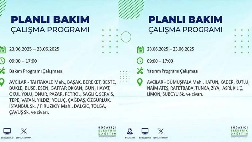 İstanbul karanlığa gömülecek: Elektrik kesintisi yaşanacak ilçeler açıklandı 13