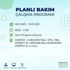 İstanbul'da elektrik kesintisi alarmı: Bölge ve saatler açıklandı 14