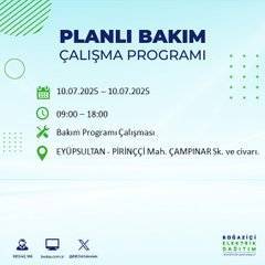 İstanbul'da elektrik kesintisi alarmı: Bölge ve saatler açıklandı 11