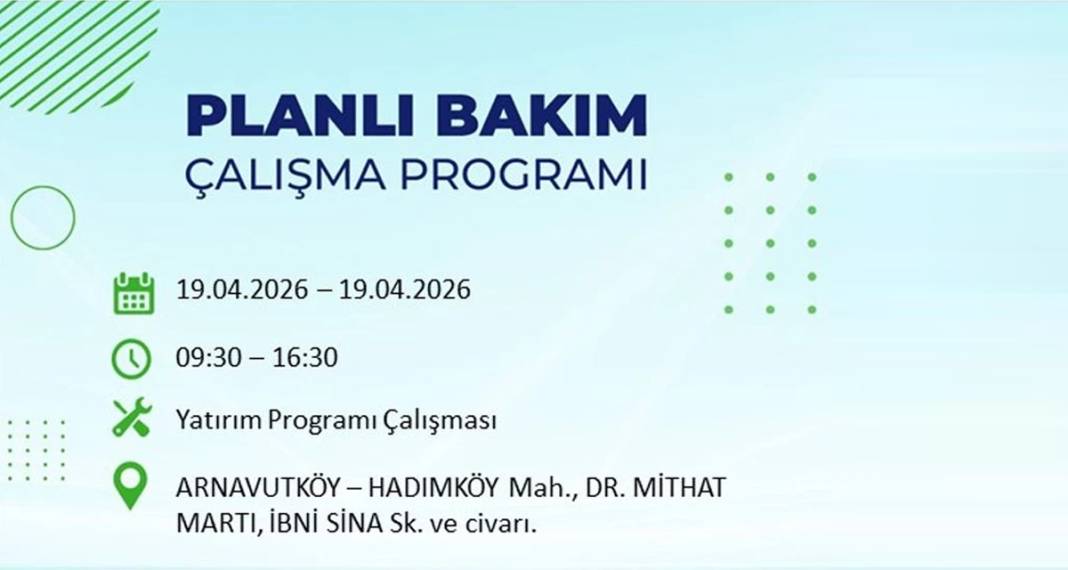 İstanbul'da 8 ilçede elektrik kesintisi yaşanacak 12