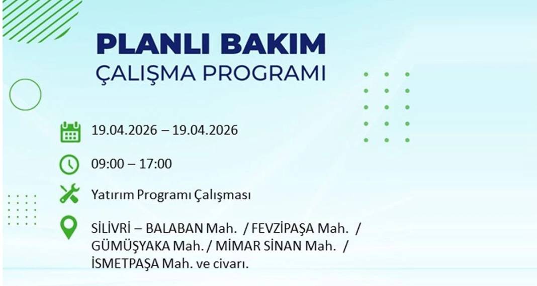 İstanbul'da 8 ilçede elektrik kesintisi yaşanacak 10