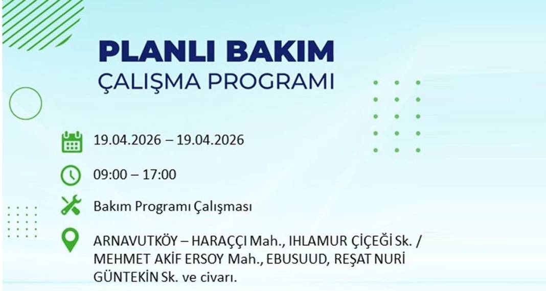 İstanbul'da 8 ilçede elektrik kesintisi yaşanacak 9