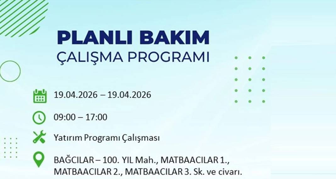 İstanbul'da 8 ilçede elektrik kesintisi yaşanacak 6