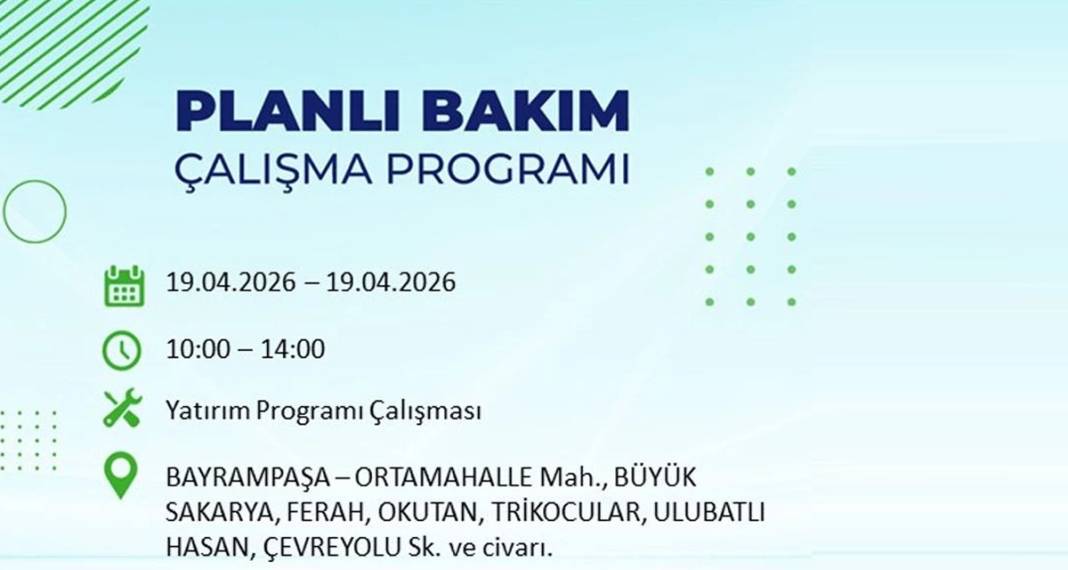 İstanbul'da 8 ilçede elektrik kesintisi yaşanacak 7