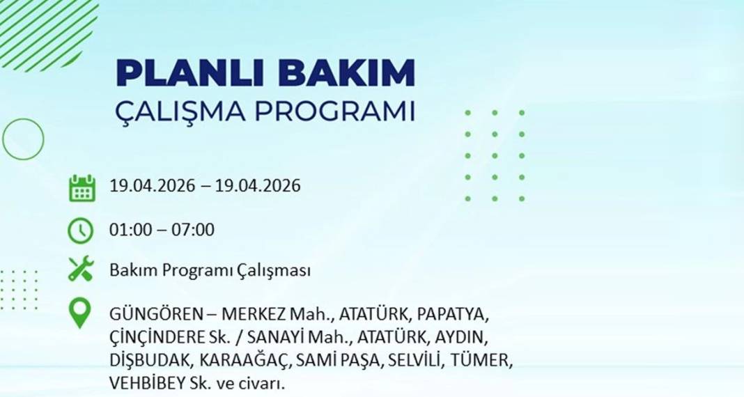 İstanbul'da 8 ilçede elektrik kesintisi yaşanacak 3