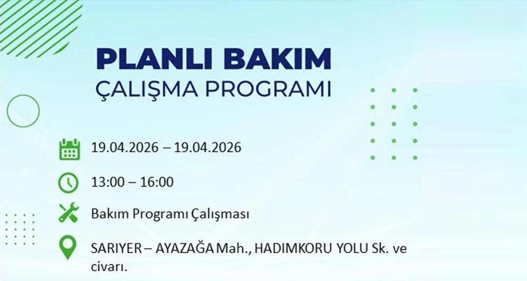 İstanbul'da 8 ilçede elektrik kesintisi yaşanacak 2