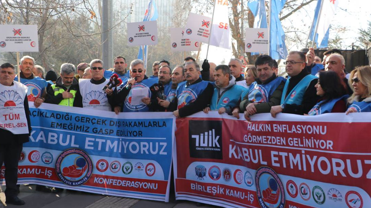 İşçiler'den TÜİK'in açıkladığı enflasyon verilerine protesto eylemi