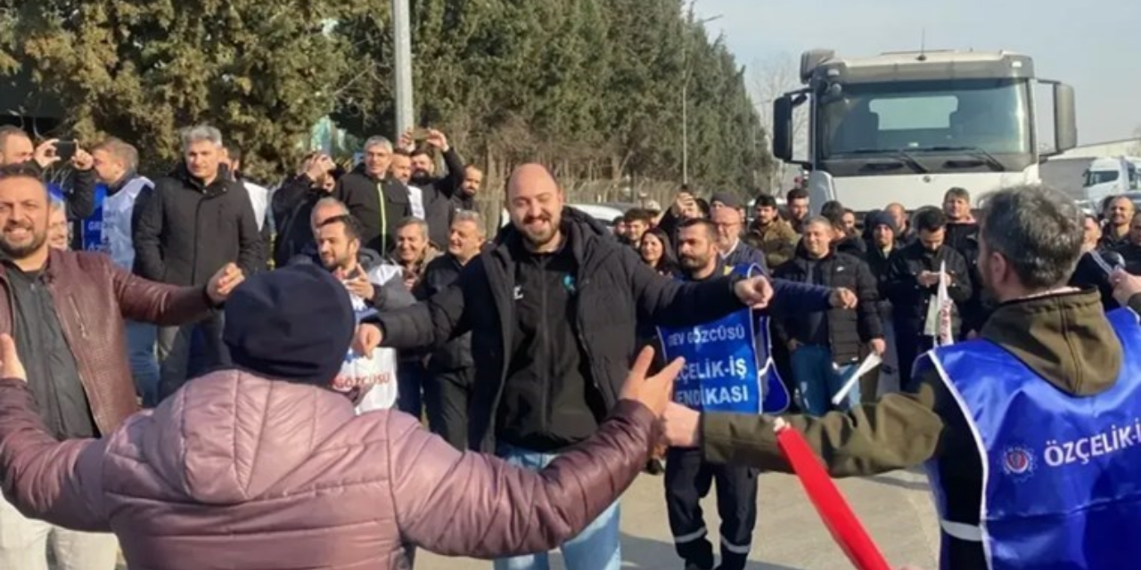 Oğuzhan Alpdoğan'dan grevdeki eski mesai arkadaşlarına ziyaret
