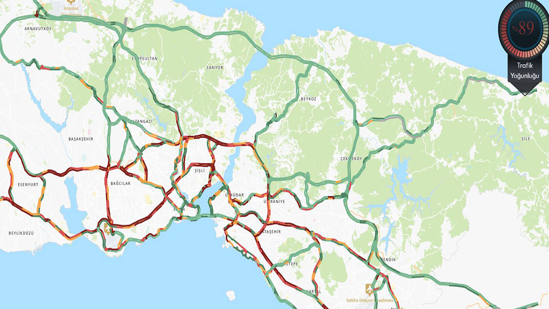 İstanbul'da trafik yüzde 89'a çıktı