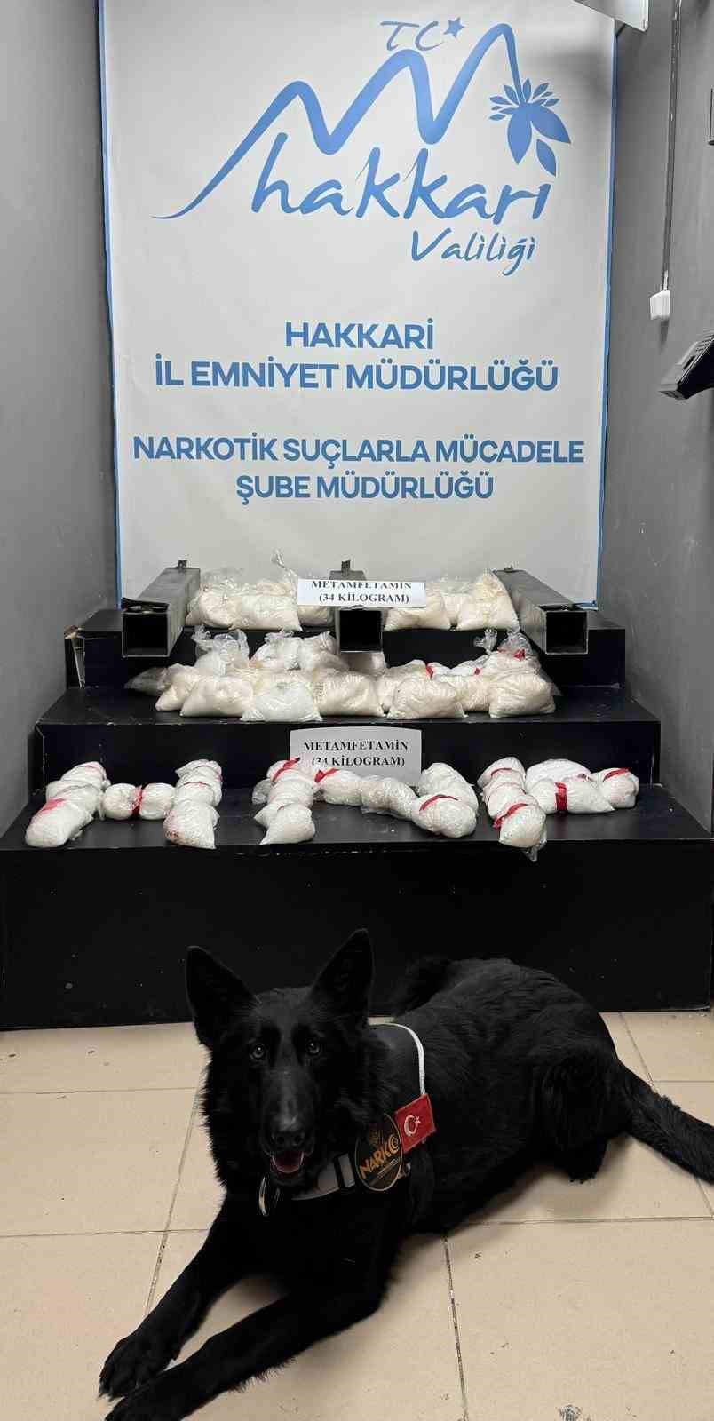 Araçta 34 kilo metamfetamin ele geçirildi