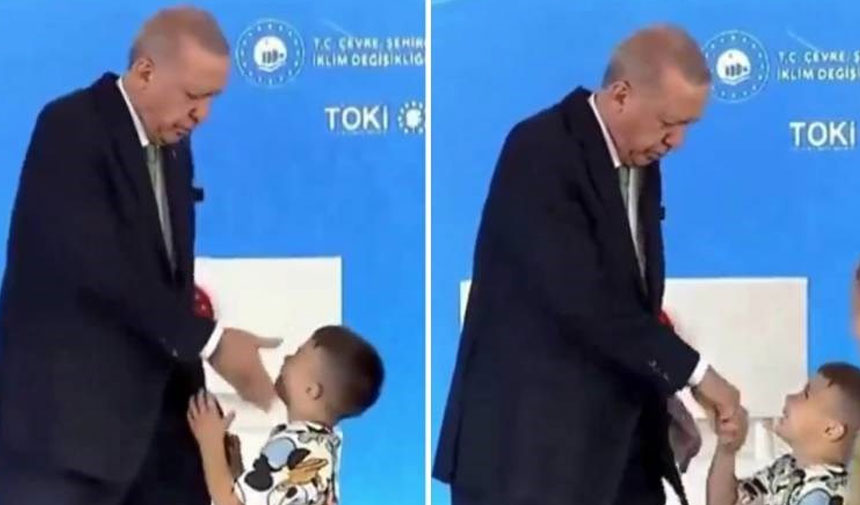 Erdoğan'dan elini öpmeyen çocuğa önce tokat, sonra harçlık