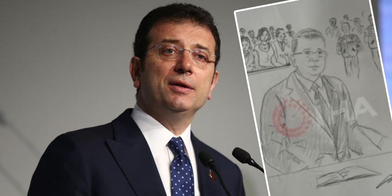 İmamoğlu'ndan dava sonrası ilk paylaşım! Adliye ressamı İmamoğlu'nu böyle çizdi
