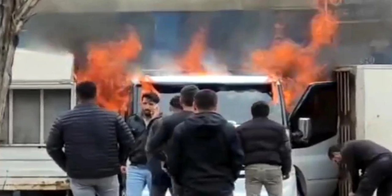 Sanayi sitesinde çekici alev aldı