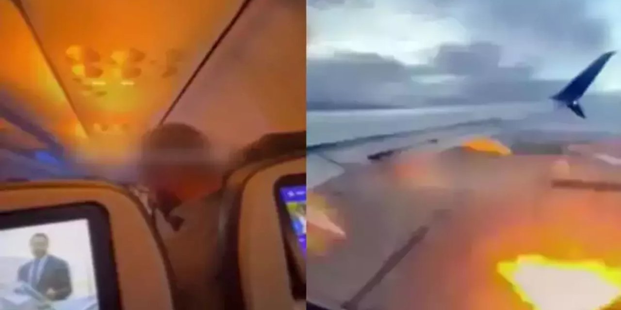 Uçakta dehşet anları! Yolcular çığlık çığlığa kaldı