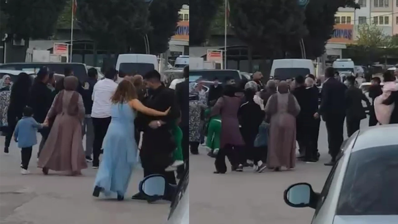 Sokak ortasında düğün kavgası