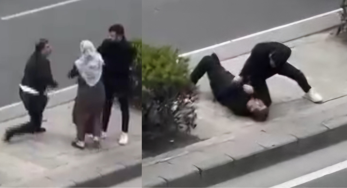 Babasını cadde ortasında döverek bayılttı