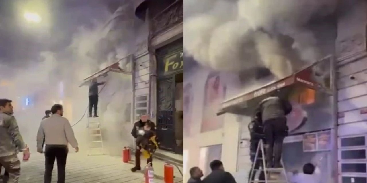 İstiklal Caddesi'nde yangın! Bir çocuk son anda kurtarıldı