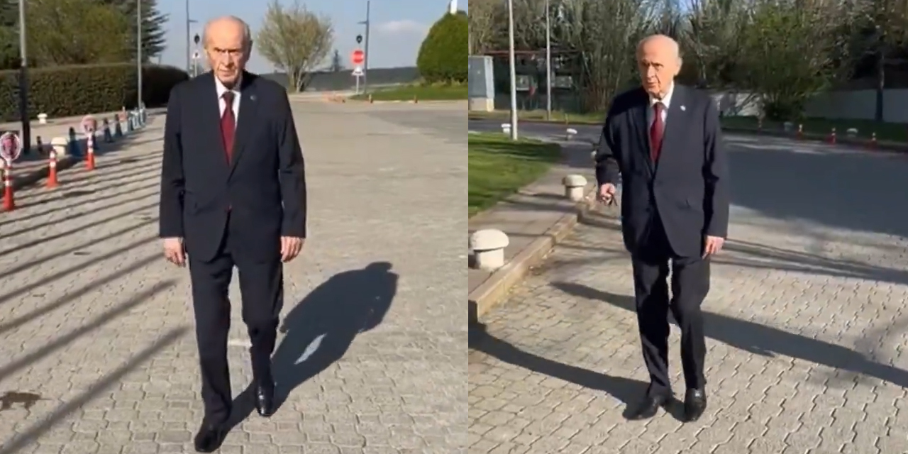 Bahçeli yürüyüş görüntüsüyle mesaj verdi: "Daha yolun yarısı var"