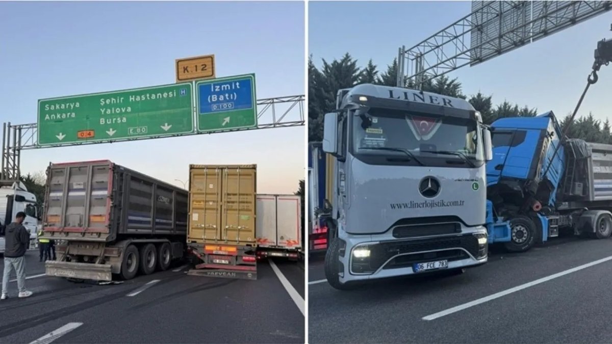 Kocaeli'deki zincirleme trafik kazasının görüntüleri ortaya çıktı