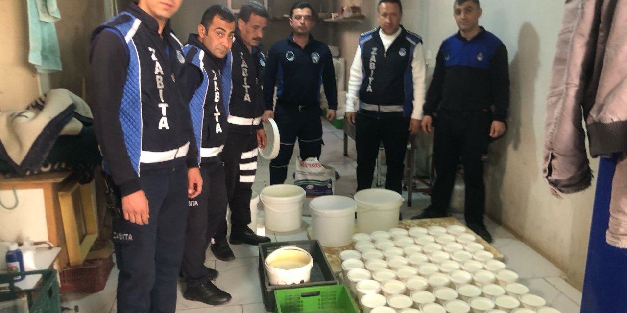 Sağlıksız üretilen 220 kilogram süt ve süt ürünü imha edildi