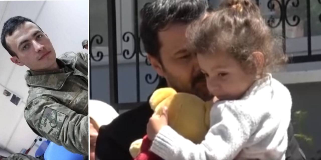 Şehidin 4 yaşındaki kızı oyuncak ayıcığıyla babasına veda etti! "Benim ayıcığım var gördün mü?"