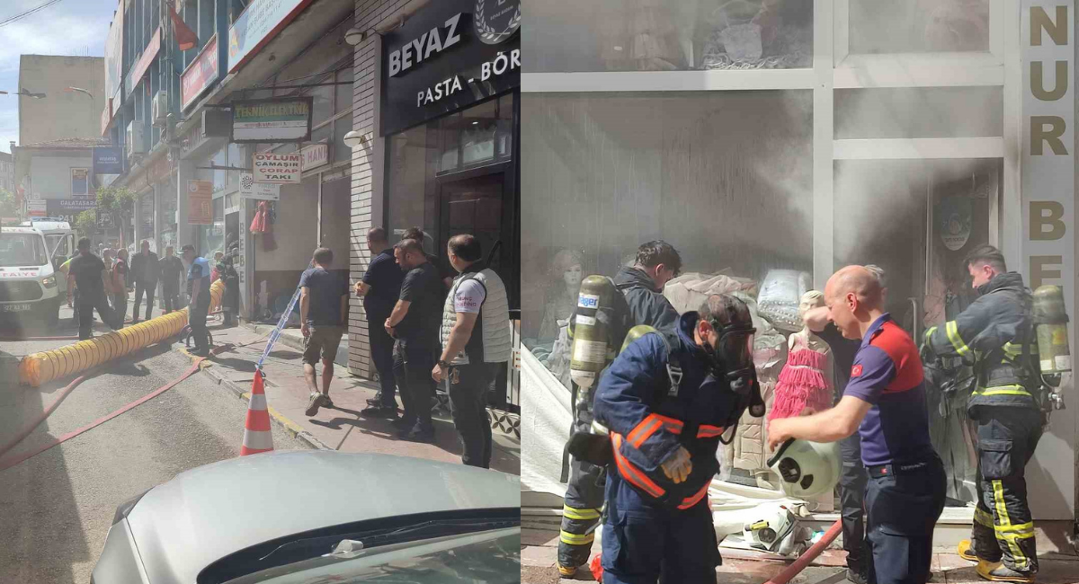 Çocuk giyim mağazasında yangın