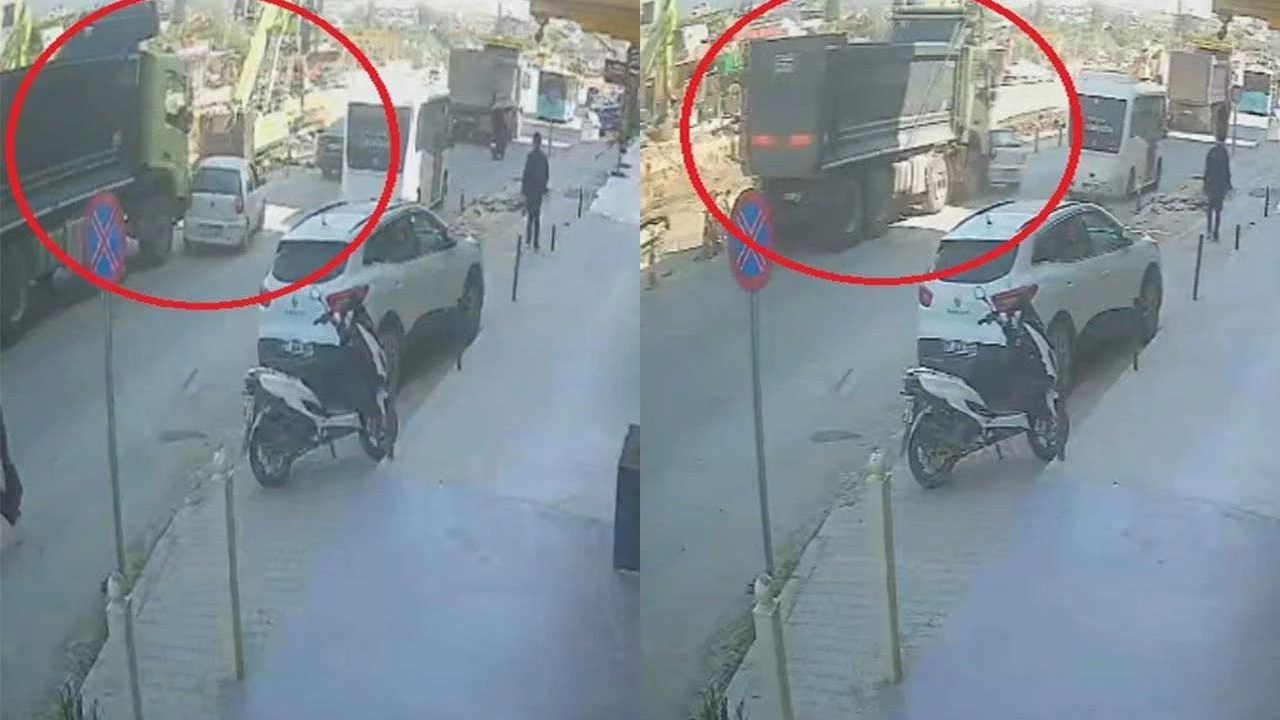 Hafriyat kamyonu dehşeti! Oyuncak arabaymış gibi sürükledi