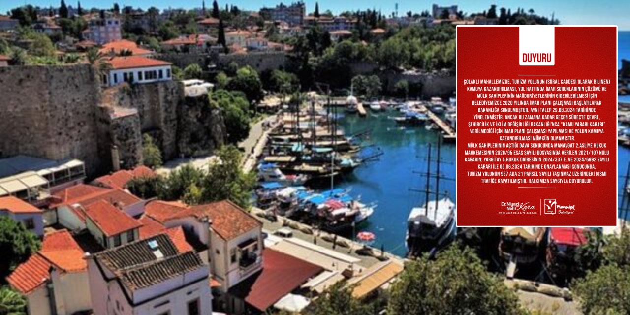 Manavgat'ta kapanan turizm yolu için bakanlık onayı bekleniyor