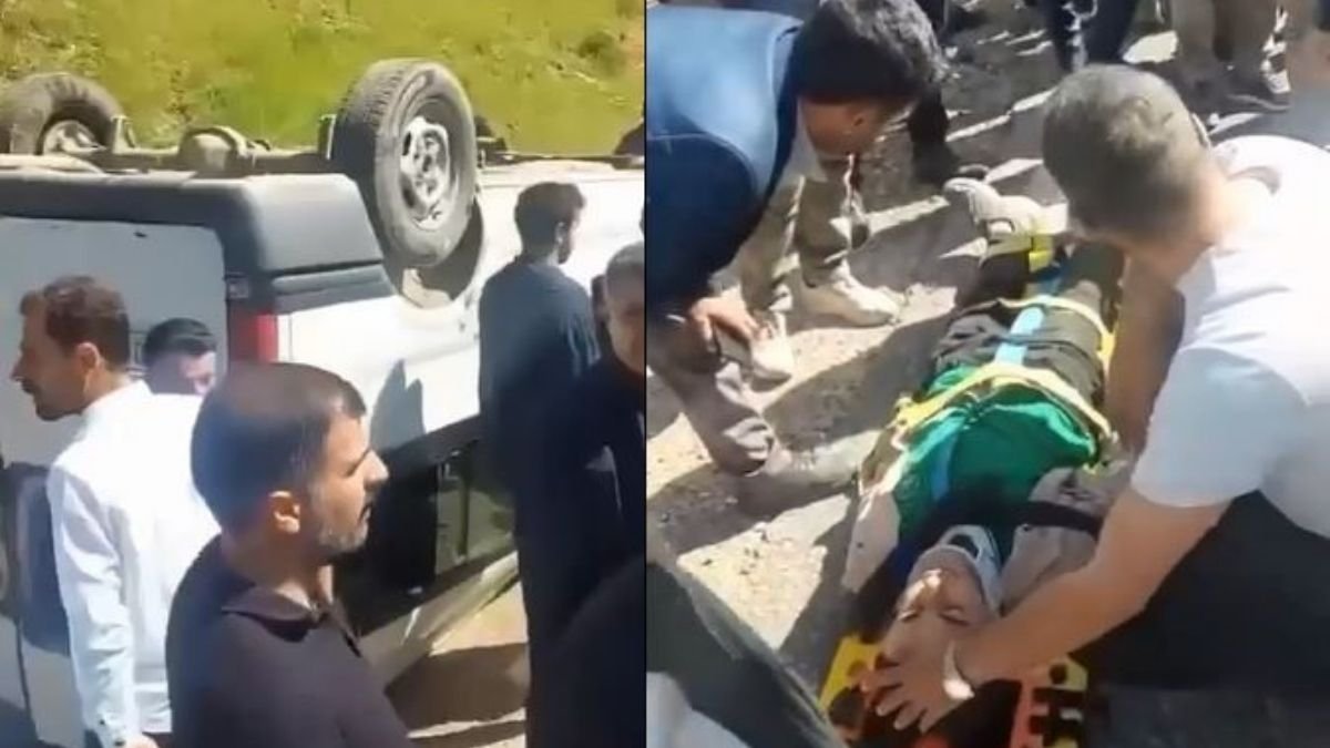 Hakkari'de öğrenci servisi takla attı: 13 yaralı