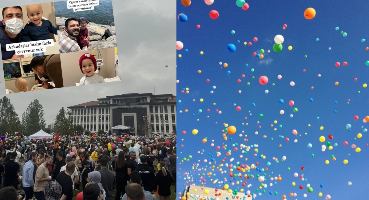Ali Asaf için binlerce balon gökyüzüne bırakıldı! Kanseri yendi