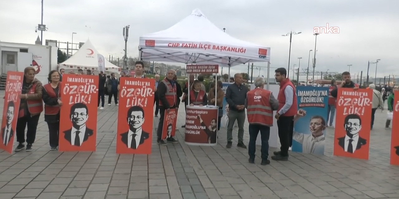 Eminönü'nde İmamoğlu'na özgürlük protestosu