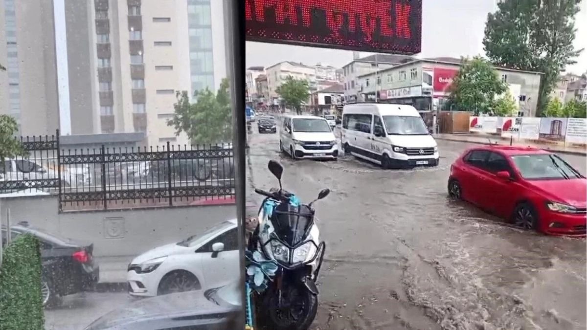 İstanbul’da sağanak ve dolu etkili oldu: Caddeler göle döndü