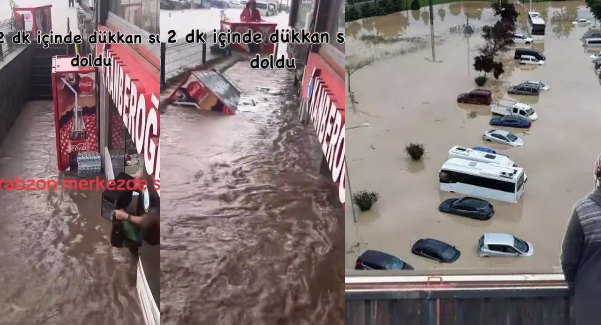 Trabzon'daki sel faciasında 1 kayıp: Bakkal dakikalar içinde sular altında kaldı