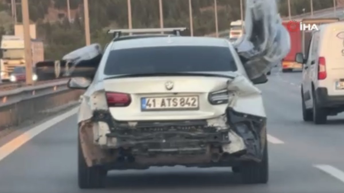 Tuzla'da akılalmaz manzara: Otomobilin tamponunu arka koltukta taşıdı