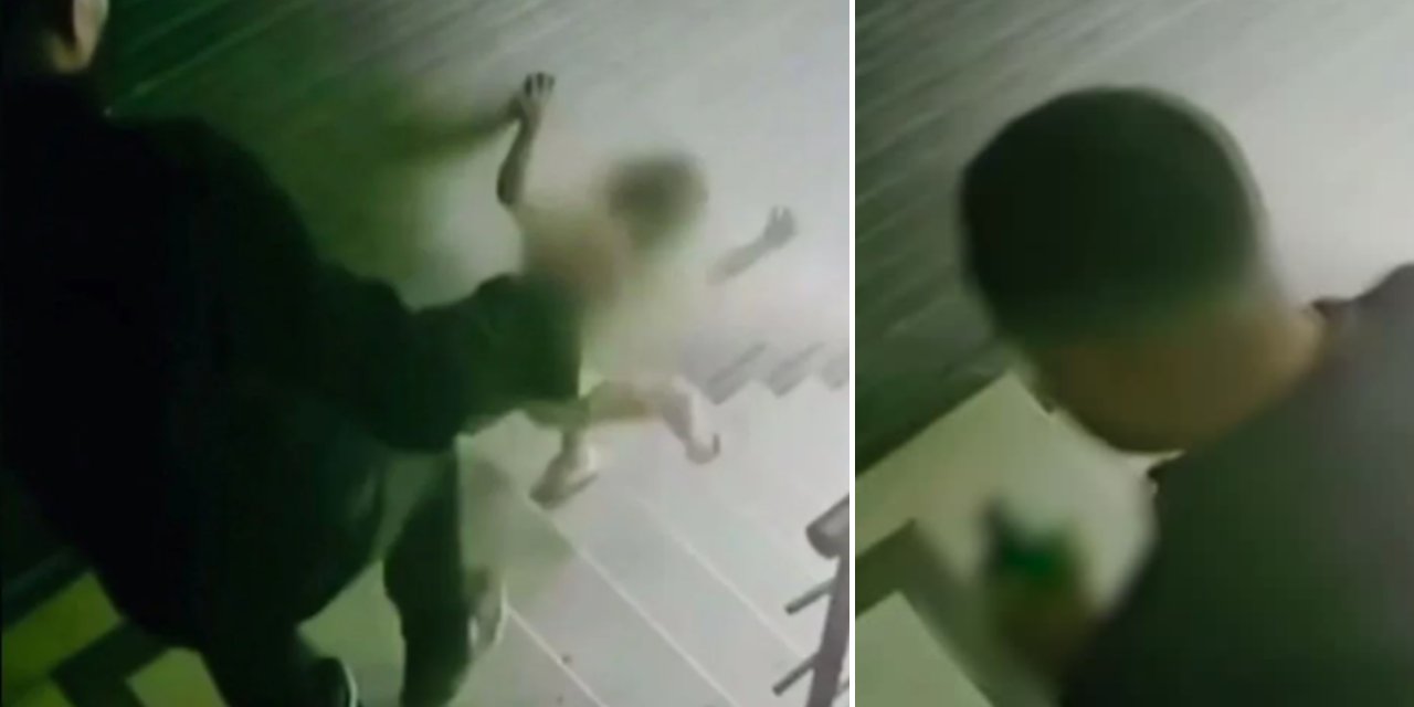 Öz kızına tekme atıp merdivenlerden yuvarladı: Gözaltına alındı! Görüntü kan dondurmuştu: Suç makinesi çıktı