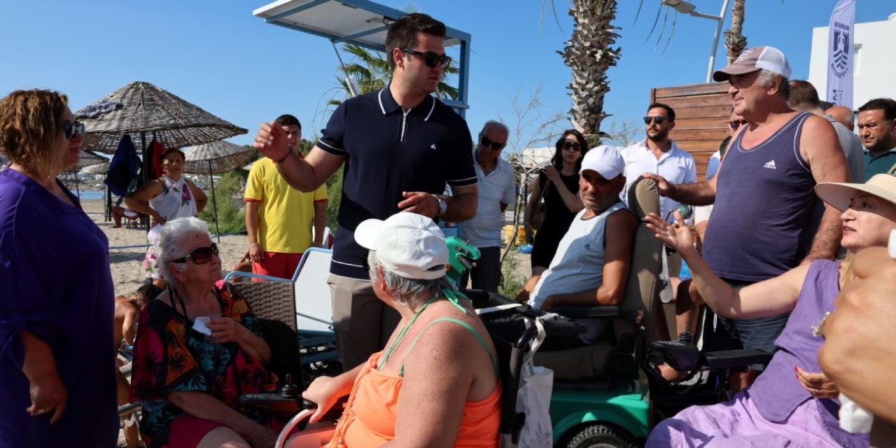 Turgutreis Halk Plajına özel gereksinimli bireyler için raylı sistem