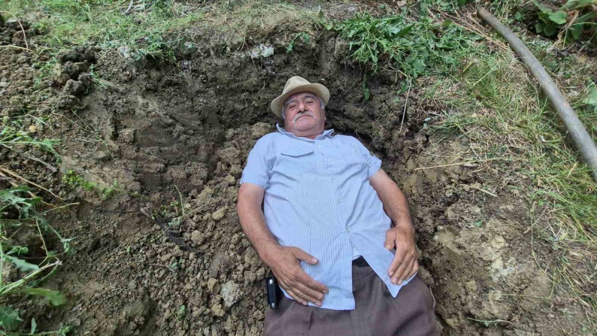 Ölmeden mezarını kazdı