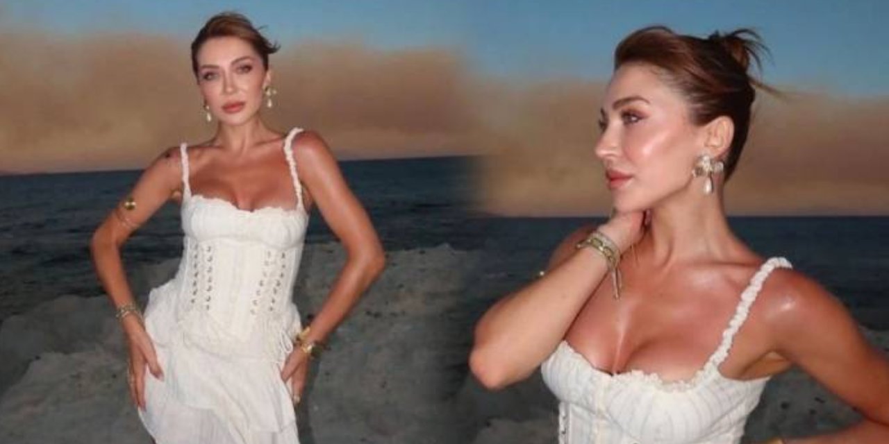 Sosyal medya fenomeni İmren Karadeniz İzmir yanarken fotoğraf çekildi