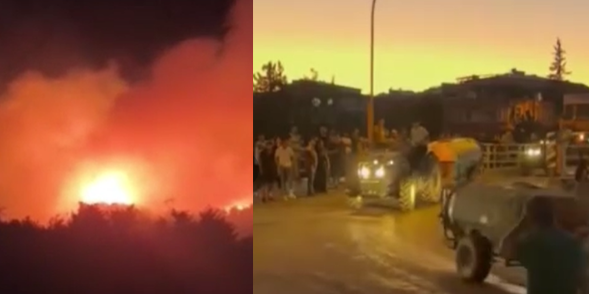 Hatay'da yangın felaketi: Köylüler traktörlerle su taşıdı