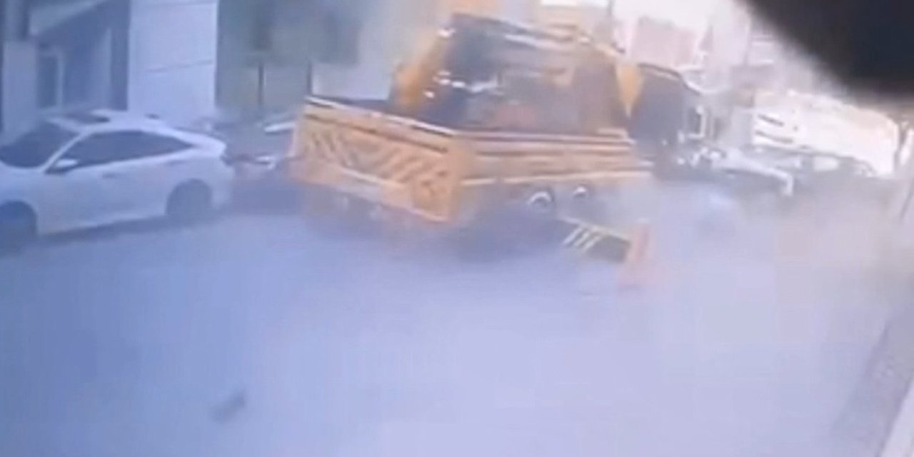 Vinç faciası: Yokuştan kaydı, 23 aracı hurdaya çevirdi