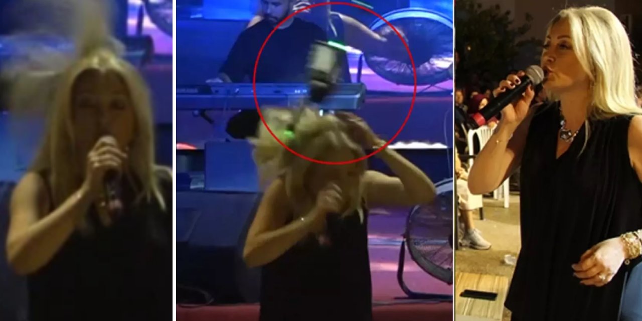 Sanatçının başına sahnedeyken drone çarptı! "Ehliyetini alın" diyerek tepki gösterdi