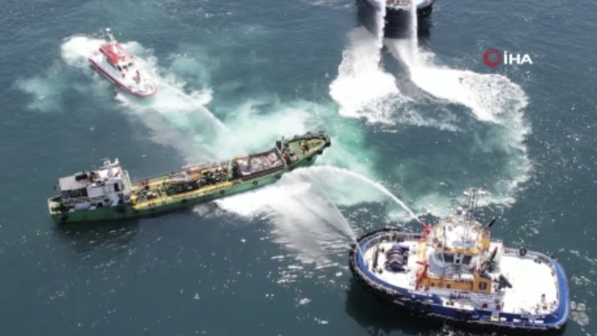 Ambarlı açıklarında tanker yangını