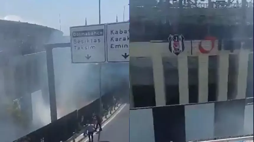 Beşiktaş stadı yakınlarında yangın