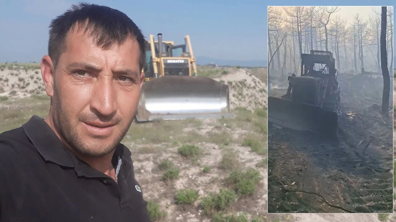 Eskişehir'de orman yangınında hayatını kaybeden  Eyüp Dereli'nin kül olan iş makinesi yürekleri dağladı