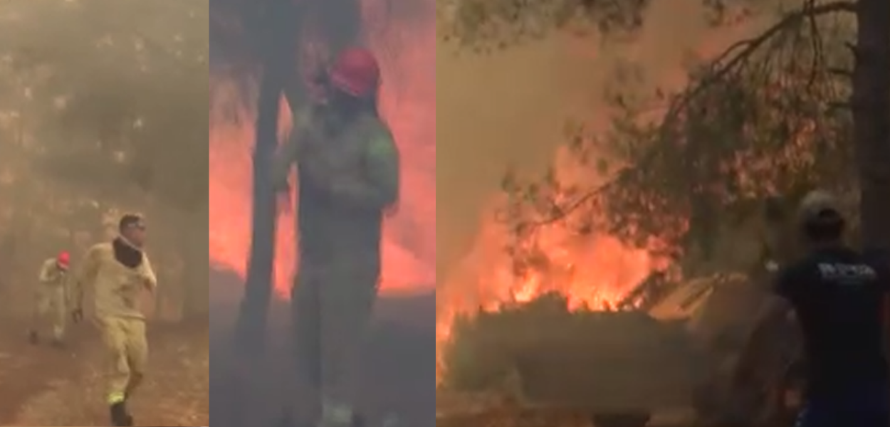 Antalya'daki orman yangınında ekipler alevlerin arasından zor kurtuldu