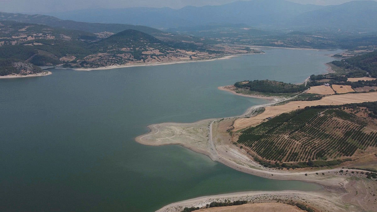 Bayramiç Barajı’nda seviye yarı yarıya düştü