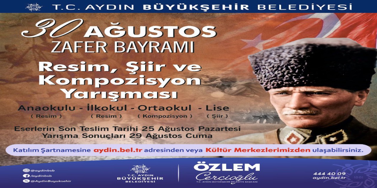 Aydın'da 30 Ağustos temalı ödüllü resim, şiir ve kompozisyon yarışması