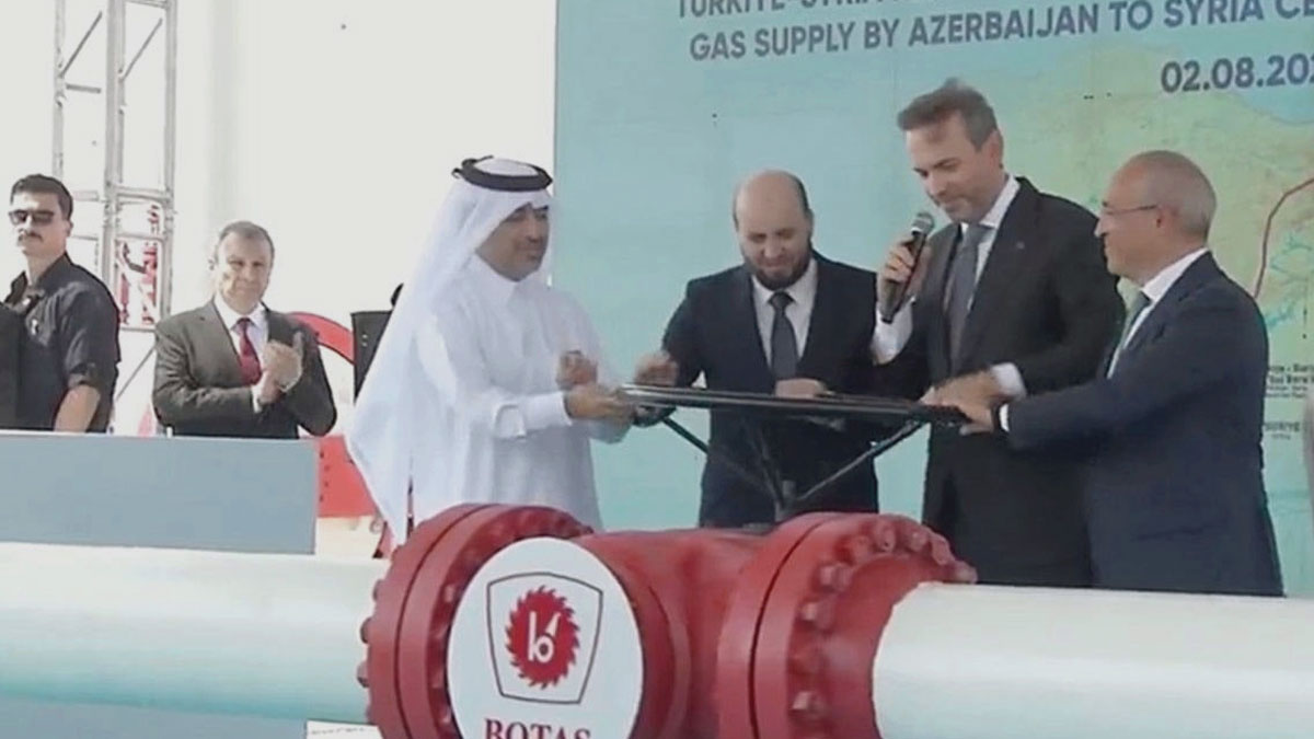 Türkiye üzerinden Suriye'ye doğalgaz akışı başladı
