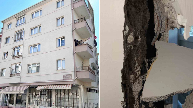 Deprem sandılar! 6 katlı binanın kolonları kırıldı